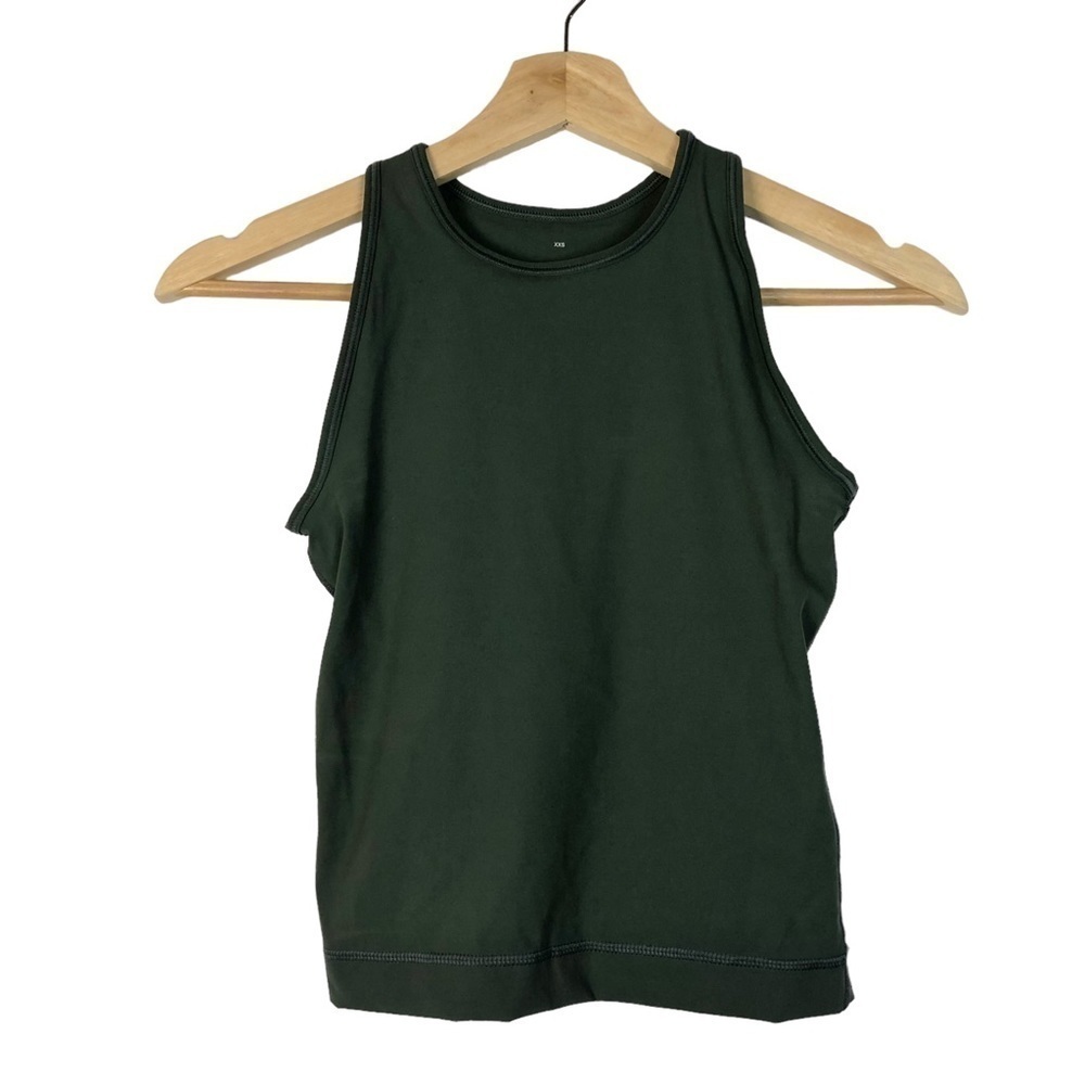 Everlane Perform Forest Green High Neck Athletic Tank Top XXS